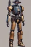 Placeholder: A Star Wars Combat Droid, Wearing Western Cowboy Clothes, Armour looks like Halo, Wearing a cowboy hat and a Cowboy Over-Coat.