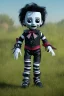 Placeholder: Edward scissorhands toddler, full body, jump, bokeh, hyper realistic