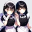 Placeholder: Girl, black hair, golden eyes, maid, twins