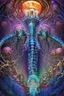 Placeholder: beautiful .bones. A jellyfish Cosmic robot developed .Fantasy, perfect anatomy, Coral trees, alien fruits ..fantasy, vibrant digital art professional award winning masterpiece, oil on canvas Atmospheric extremely detailed Josephine Wall