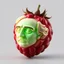 Placeholder: 3d concept art rendering of a raspberry with a carving of the face of Edgar Allen Poe, surreal, profound,