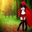 Placeholder: sensual touch with flirty, gorgeous red riding hood