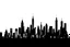 Placeholder: black minimalistic skyline of New York against a white backdrop. The skyline is flat and totally black