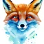 Placeholder: watercolor outline of fox filled with space background, 8k ultra realistic, beautiful, minimalist, white background