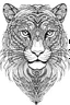 Placeholder: outline art for an Adult coloring page, Sketch style, only use outline< Mandala Jaguar, clean line art, white background, no shadows and clear and well