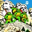 Placeholder: The faces of the Teenage Mutant Ninja Turtles on Mount Rushmore.