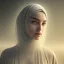 Placeholder: close up portrait of woman in hijab morphing into duststorm, dissolving into blowing dust, artwork manipulation, ray tracing, sharp focus, fine detail, highly intricate, wearing bridal veil, modern surrealism painting, defined cracks and breaks, high-quality, volumetric lighting, 8k, ultrahd, George Grie, Marco Escobedo, Igor Morski,Brian Froud, Howard Lyon, Selina French,