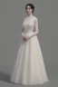 Placeholder: Portrait lady, full body shot, full-color long shot clockemo bride