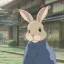 Placeholder: Rabbit in the center of a busy city in japan