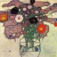 Placeholder: floating flowers in outer space muted colors by Egon Schiele