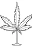 Placeholder: Coloring page for toodlers, with a cute marijuana leaf, very Bold outlines and white background, minimal number of elements, very simple, very thick outlines