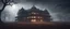 Placeholder: Hyper Realistic Haunted Dark Indian palace between a Field with dry old tree at heavy foggy night