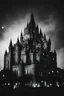 Placeholder: goth, castle, black and white, modern, fancy, royal court, cosmos, night, city, capitol, buildings, colors, reality