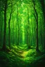 Placeholder: the knot of suppressed speech; surrealistic modern art; forest palette