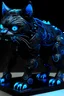 Placeholder: Faça um monstro gigante felino preto com detalhes azul neon majestoso