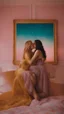 Placeholder: Masterpiece, fine art, award winning, "like Gustav Klimt : the Kiss in a chair" 2 w, RAW photo, eye candy in the style of (petra collins::Robin Eley:1.5), (Suhaila Ben Lachhab::Heidi Moussa:1.5) in breathtaking cinematic shot (full body shot, from below angle) that emphasizes the stunning cheek bones, texturized black hair,(big detailed eyes:1.5) (cottagecore aesthetic:5) with extreme sensuality, Irresistible with (porcelain skin:4.8), sitting on an old chair, retro vintage style