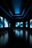 Placeholder: empty museum of digital art installation with big screen