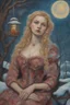 Placeholder: Alexandra "Sasha" Aleksejevna Luss fantasy bombshells oil paiting Vincent Willem van Gogh style Once upon a frosty time Russian