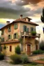 Placeholder: Old fashioned house in Italy pretty sky