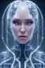 Placeholder: cyberpunk, head, women, portrai, tron, cyborg, robot, cyborg, white hair, seven , perfekt, real, dream, hr giger