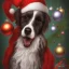 Placeholder: tim burton style dog portrait Christmas