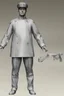 Placeholder: 1920 policeman exosquelette, heavy rain transparent coat