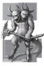 Placeholder: A two-headed devil with muscles, holding an icebreaker in his hands