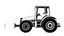 Placeholder: side profile silhouette of a modern tractor, black on white vector