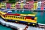 Placeholder: Lego close up Train in lego riomaggiore italy sea town lego