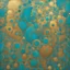 Placeholder: A turquoise and gold abstract by Klimt