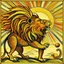 Placeholder: Art deco design of a lion devouring a sun