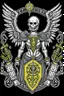 Placeholder: A coat of arms featuring the angel of death, and science fiction weapons