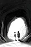 Placeholder: a minimal sketch of two kids inside a crevice