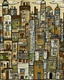 Placeholder: A tan city with tall buildings and a nuclear plant painted by Jean Dubuffet