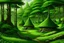 Placeholder: A green forest with elven huts painted by Frank Wilson