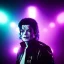 Placeholder: Michael Jackson,purple light effect, closed eyes, rtx, reflection, 8k, glow, winning photography, caustics