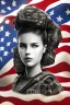 Placeholder: US army girl, hair bun, t-shirt, mtp camouflage