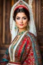 Placeholder: very beautiful lady in azerbaijani costum standing