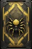 Placeholder: sacred geometry framed playing card, black and yellow crab wolverine scorpion spider with shadows boss card in the style of Giger and fallout 4 ,,bokeh like f/0.8, tilt-shift lens 8k, high detail, smooth render, down-light, unreal engine