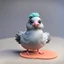 Placeholder: A cute little fluffy pidgeon looking silly, 3D putty, playdough