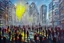 Placeholder: city, ice, sunny day, people, gary numan influence, realistic painting