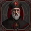 Placeholder: game avatar, man, portrait, face, grey hair, cardinal priest, religion, red, medieval, red hat,