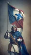 Placeholder: medieval captain holding a flag