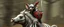 Placeholder: Close up on two headed mouse troll. Horse jumping over a mote. Background blur. Fast Chase. The Large Gremlin with knights metal full armor, chest plate, leather in the back, helmet, and small sword and a red shield, smiling wide with white teeth, and sitting atop a weird striped pig horse, in the Style of Rembrandt and Fallout 4(Fantastical Mouse/Rat Gremlin Count) This creature blends realism with fantasy, appearing as a mythical forest dweller