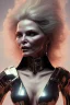 Placeholder: Michelle Pfeiffer in black leather gown, evil,energetic, villain, busty, cleavage, curvy, angry, happy, stern look. character design by cory loftis, fenghua zhong, ryohei hase, ismail inceoglu and ruan jia. unreal engine 5, artistic lighting, highly detailed, photorealistic, fantasy