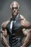 Placeholder: Bodybuilder Lee HaneyDelete the head. And wears a luxurious black suit