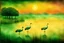 Placeholder: Dreamy, luminous, grassy wetlands at sunset, flying cranes, mist, billowing clouds, ethereal, colourful, Gustav Klimt, reflections, glowing, translucent, Catrin Welz-Stein, illuminated, watercolor, wet on wet, pen and ink, alcohol wash, ephemeral, dreamlike, vibrant pastels colours. Modifiers: colourful Zdzisław Beksiński Picasso naive art high contrast Henri Matisse Alex Grey Andy Warhol Ernst Ludwig Kirchner Tim Burton graffiti zentangle Francis Bacon Egon Schiele Joan Miró Louis Wain Victo N