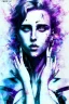 Placeholder: Danish singer MØ face, Abstract Yoji Shinkawa, purple tones,