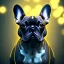 Placeholder: french bulldog from the future a detailed illustration of a french bulldog, phoenix bird wallpaper, luminescent body, full body, symmetrical body, realistic, glowing muscles, sharp focus, meticulously detailed, soft evening sky, 64k