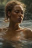 Placeholder: beyoncé Close-up, photorealistic portrait blends figure seamlessly with natural environment, perfect anatomy under chiaroscuro lighting, Alyssa Monks' style, water, steam, and glass augmenting the figures, characters emerge as elements of wilderness, painters figures of loss, love, desire, hope, lush painterly surfaces, captivating colors and brushstrokes, HDR, RAW, photography by Jam Saudek, enig